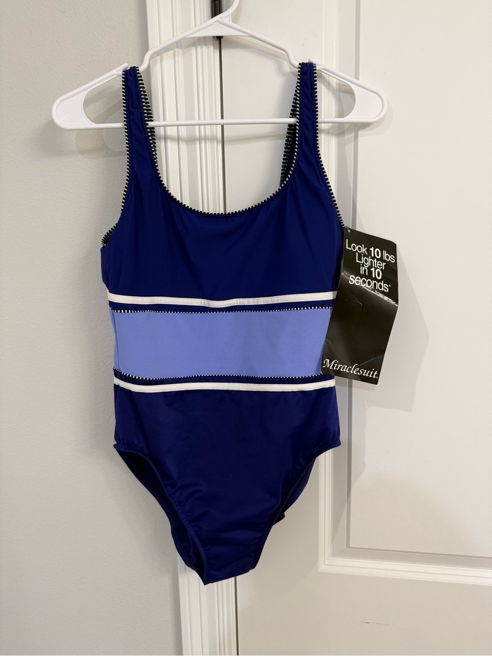 Miraclesuit NWT navy, baby blue and white One Piece Swimsuit